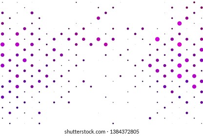 Light Purple vector texture with disks. Illustration with set of shining colorful abstract circles. Pattern of water, rain drops.