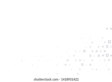 Light Purple vector texture with disks, rectangles. Colorful illustration with circles, squares in nature style. Template for your brand book.
