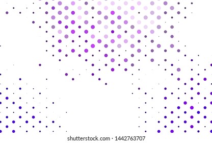 Light Purple vector texture with disks. Blurred decorative design in abstract style with bubbles. Pattern for ads, booklets.