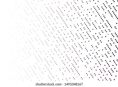 Light Purple vector texture with disks. Blurred decorative design in abstract style with bubbles. Design for posters, banners.