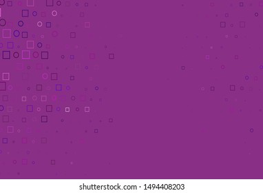 Light Purple vector texture with disks, rectangles. Colorful gradient with circles, rectangles on abstract backdrop. Design for business adverts.