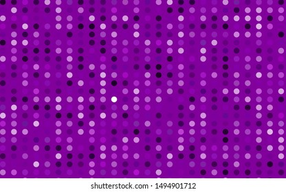Light Purple vector texture with disks. Illustration with set of shining colorful abstract circles. Template for your brand book.