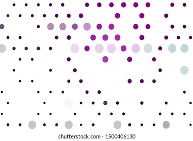 Light Purple vector texture with disks. Blurred bubbles on abstract background with colorful gradient. Pattern of water, rain drops.