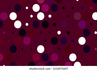 Light Purple vector texture with disks. Beautiful colored illustration with blurred circles in nature style. Pattern for ads, leaflets.