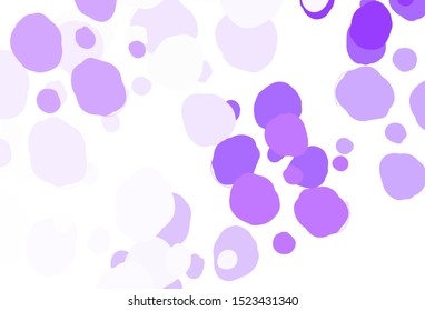 Light Purple vector texture with disks. Abstract illustration with colored bubbles in nature style. Pattern for ads, leaflets.