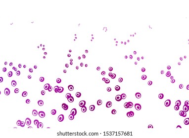 Light Purple vector texture with disks. Beautiful colored illustration with blurred circles in nature style. Pattern of water, rain drops.