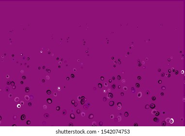 Light Purple vector texture with disks. Glitter abstract illustration with blurred drops of rain. Design for business adverts.