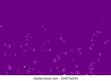Light Purple vector texture with disks. Illustration with set of shining colorful abstract circles. Template for your brand book.