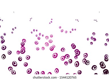Light Purple vector texture with disks. Blurred decorative design in abstract style with bubbles. Pattern for beautiful websites.