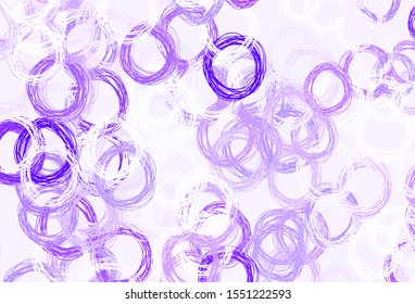 Light Purple vector texture with disks. Beautiful colored illustration with blurred circles in nature style. Pattern for futuristic ad, booklets.