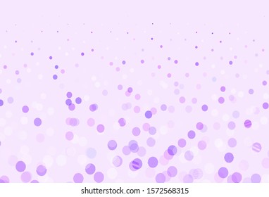 Light Purple vector texture with disks. Blurred decorative design in abstract style with bubbles. Design for poster, banner of websites.