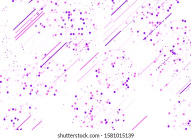 Light Purple vector texture with disks. Glitter abstract illustration with blurred drops of rain. Design for your business advert.
