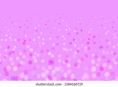 Light Purple vector texture with disks. Glitter abstract illustration with blurred drops of rain. Pattern for beautiful websites.