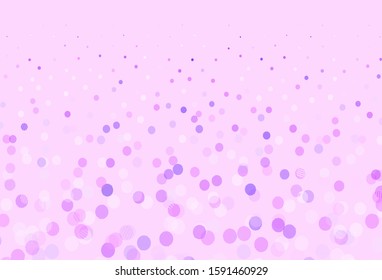 Light Purple vector texture with disks. Beautiful colored illustration with blurred circles in nature style. Design for poster, banner of websites.