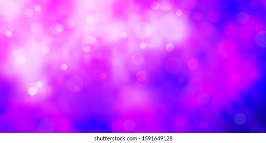 Light Purple vector texture with disks. Abstract illustration with colorful spots in nature style. New template for a brand book.