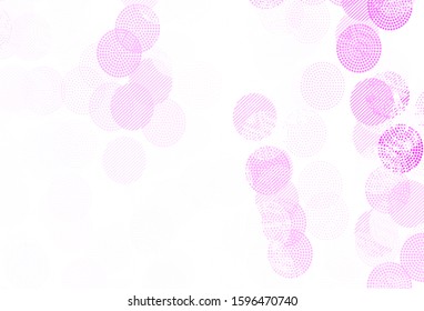 Light Purple vector texture with disks. Beautiful colored illustration with blurred circles in nature style. Design for your business advert.