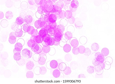 Light Purple vector texture with disks. Beautiful colored illustration with blurred circles in nature style. Design for your business advert.