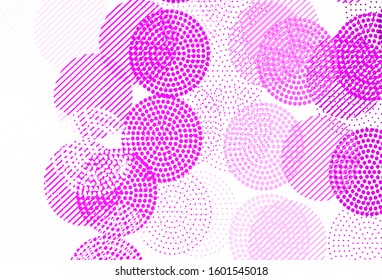 Light Purple vector texture with disks. Abstract illustration with colored bubbles in nature style. Design for your business advert.