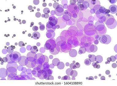 Light Purple vector texture with disks. Modern abstract illustration with colorful water drops. Design for your business advert.