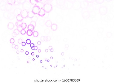 Light Purple vector texture with disks. Illustration with set of shining colorful abstract circles. Pattern for ads, leaflets.