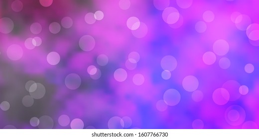 Light Purple vector texture with disks. Abstract colorful disks on simple gradient background. Pattern for websites.
