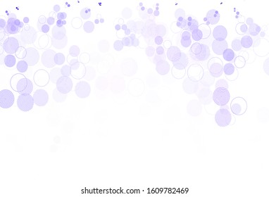 Light Purple vector texture with disks. Illustration with set of shining colorful abstract circles. Design for poster, banner of websites.