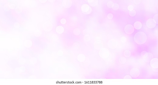 Light Purple vector texture with disks. Abstract decorative design in gradient style with bubbles. Pattern for wallpapers, curtains.