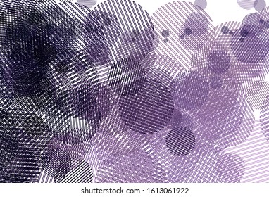 Light Purple vector texture with disks. Blurred decorative design in abstract style with bubbles. Design for poster, banner of websites.