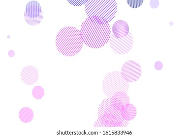 Light Purple vector texture with disks. Blurred decorative design in abstract style with bubbles. Pattern for ads, leaflets.