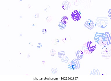 Light Purple vector texture with disks. Illustration with set of shining colorful abstract circles. Design for your business advert.