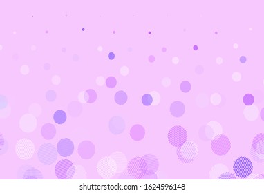 Light Purple vector texture with disks. Modern abstract illustration with colorful water drops. Pattern for beautiful websites.