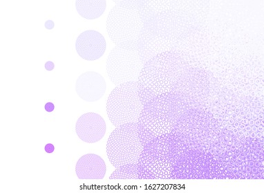 Light Purple vector texture with disks. Blurred decorative design in abstract style with bubbles. Design for your business advert.