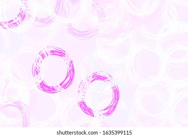 Light Purple vector texture with disks. Modern abstract illustration with colorful water drops. Pattern for ads, leaflets.
