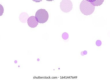 Light Purple vector texture with disks. Beautiful colored illustration with blurred circles in nature style. Design for poster, banner of websites.