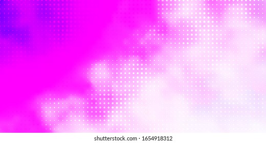 Light Purple vector texture with disks. Illustration with set of shining colorful abstract spheres. Design for your commercials.