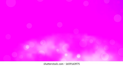 Light Purple vector texture with disks. Colorful illustration with gradient dots in nature style. Pattern for business ads.