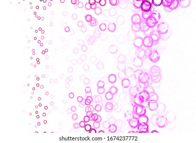 Leichte violette Vektorillustration mit Scheiben. Unscharfes dekoratives Design im abstrakten Stil mit Blasen. Design für Ihre Unternehmenswerbung.