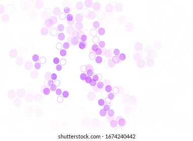 Textura vectorial púrpura clara con discos. Ilustración con un conjunto de círculos abstractos de colores brillantes. Nueva plantilla para tu libro de marcas.
