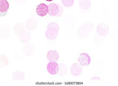 Light Purple vector texture with disks. Abstract illustration with colored bubbles in nature style. Design for your business advert.