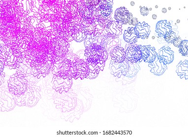 Light Purple vector texture with disks, lines. Modern abstract illustration with colorful dots, lines. Pattern for beautiful websites.