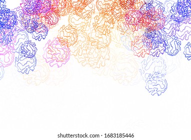 Light Purple vector texture with disks, lines. Glitter abstract illustration with colorful dots, lines. Pattern for futuristic ad, booklets.
