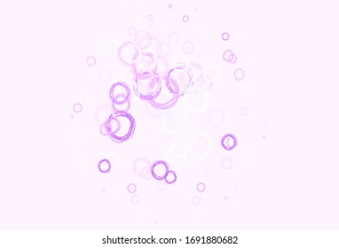 Textura vectorial púrpura clara con discos. Decoración borrosa de estilo abstracto con burbujas. Diseño para su anuncio comercial.