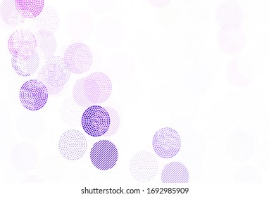 Light Purple vector texture with disks. Illustration with set of shining colorful abstract circles. Design for poster, banner of websites.