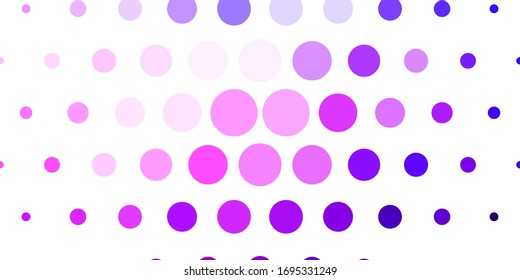 Light Purple vector texture with disks. Glitter abstract illustration with colorful drops. Pattern for business ads.
