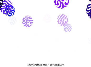 Textura vectorial púrpura clara con discos. Ilustración abstracta con burbujas de colores al estilo natural. Patrón de anuncios, folletos.