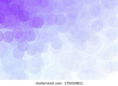 Light Purple vector texture with disks. Glitter abstract illustration with blurred drops of rain. Pattern for ads, leaflets.