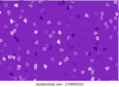 Light Purple vector texture with disks. Modern abstract illustration with colorful water drops. Pattern of water, rain drops.