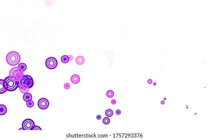 Light Purple vector texture with disks. Modern abstract illustration with colorful water drops. Pattern for ads, leaflets.