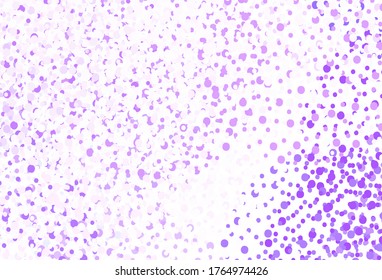 Light Purple vector texture with disks. Blurred bubbles on abstract background with colorful gradient. New template for your brand book.