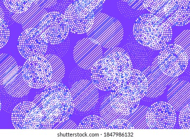 Light Purple vector texture with disks. Modern abstract illustration with colorful water drops. Design for poster, banner of websites.